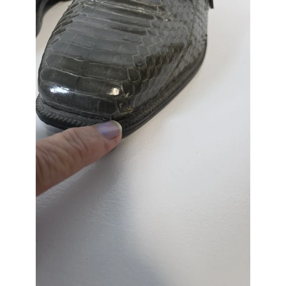 Genuine Snake Skin Shoes Mens 7 Giorgio Brutini Private Collection Gray‎ Oxford